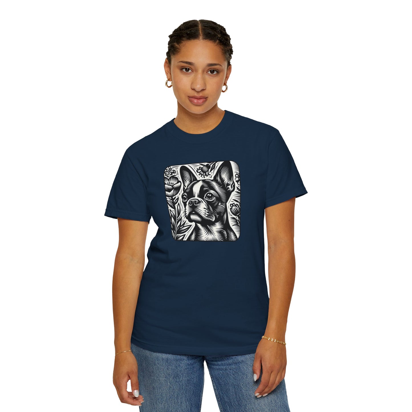 Vintage French Bulldog T-Shirt - Unisex Garment-Dyed Tee