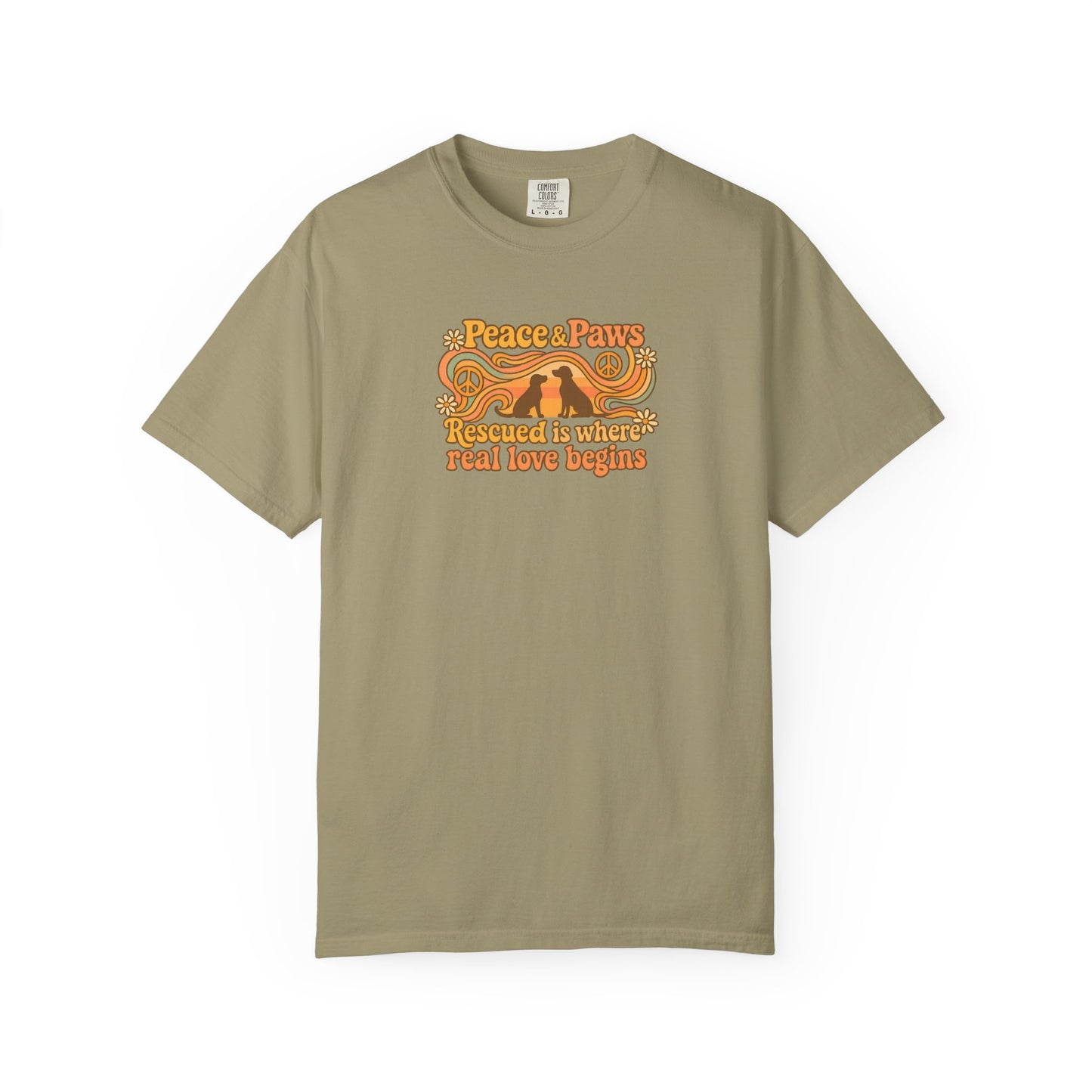 Peace & Paws T-Shirt, Perfect Gift for Couples, Vintage Style Tee, Unisex Casual Wear, Summer Fashion, Statement Shirt