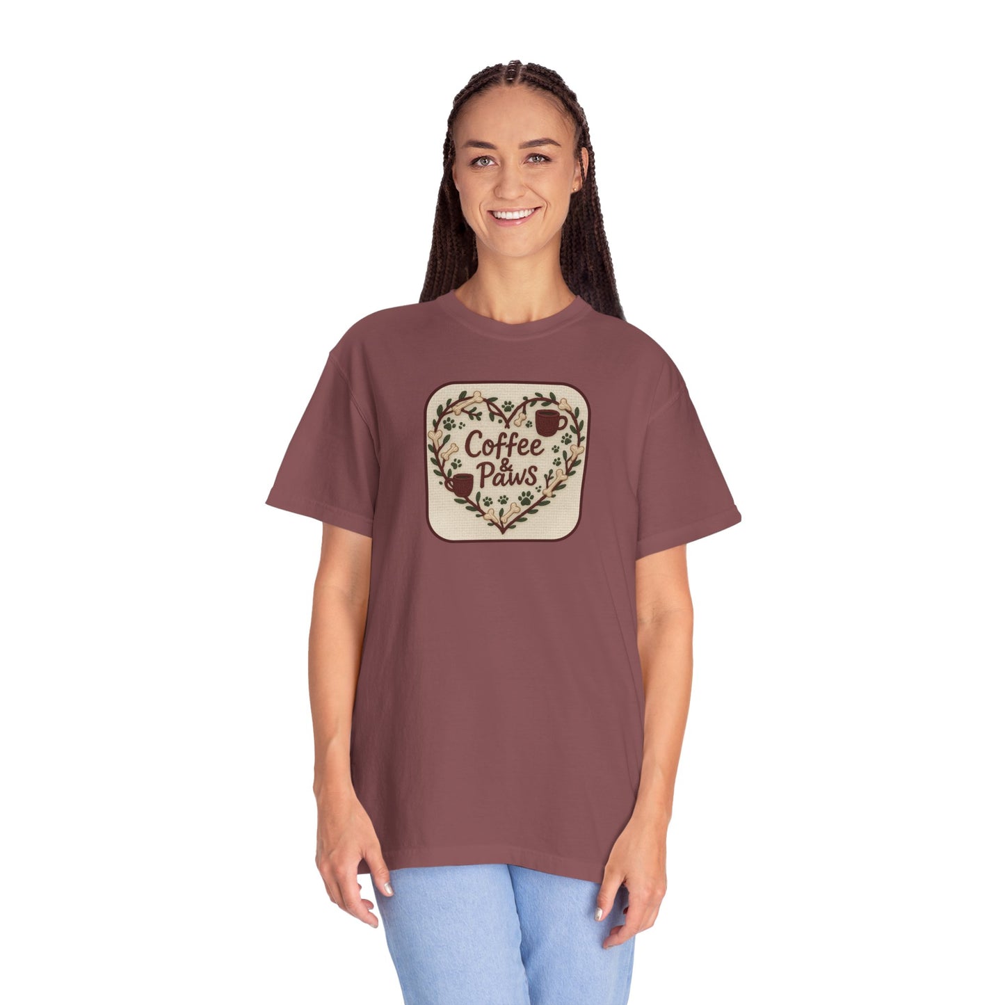 Coffee and Paws Graphic T-shirt