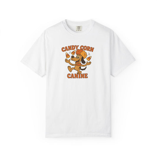Candy Corn Canine T-shirt, Unisex Fall Tee, Halloween Apparel, Pet Lover Gift, Autumn Fashion, Graphic Shirt