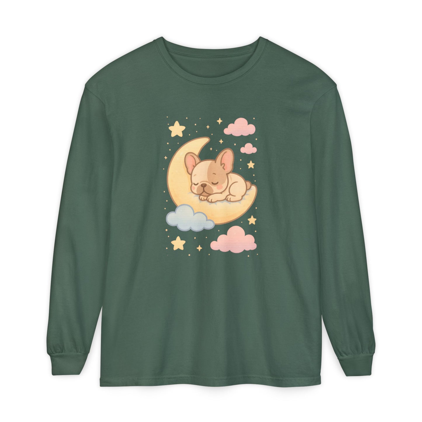 Cozy Dog-Themed Long Sleeve T-Shirt for Pet Lovers, Cute Sleepy Dog Shirt, Gift for Dog Moms, Relaxed Style Shirt, Perfect for Fall