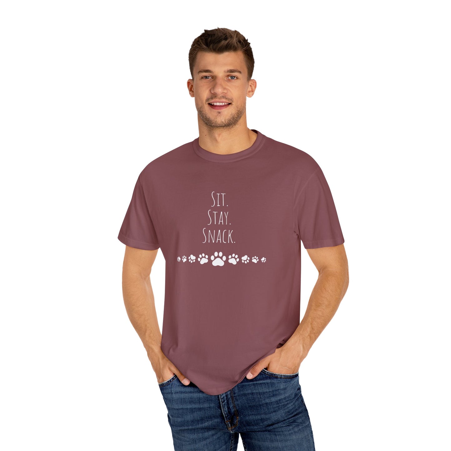 "Sit. Stay. Snack." Pet Lover Tee-Shirt