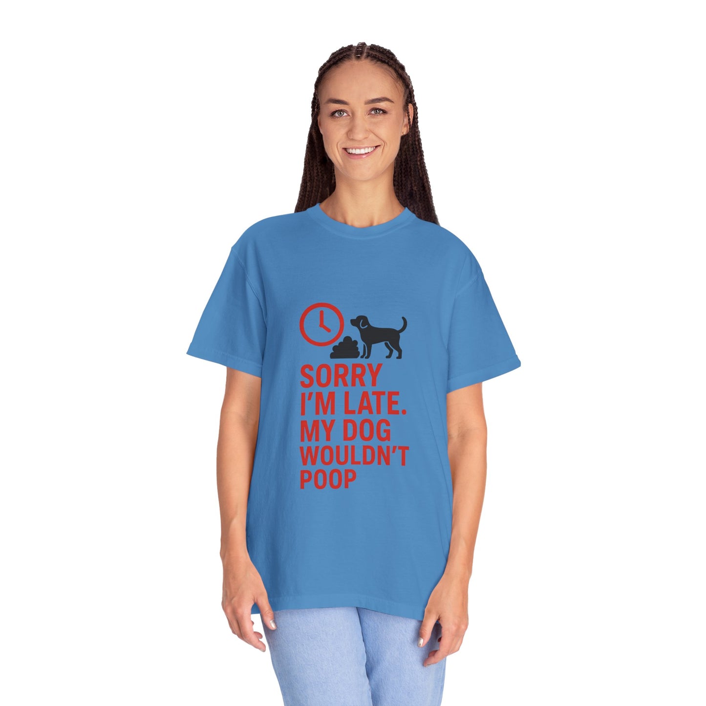 Funny Dog Lover T-Shirt, Sorry I'm Late, Pet Owner Gift, Unisex Tee, Casual Humor Shirt, Dog Mom, Dog Dad Tee