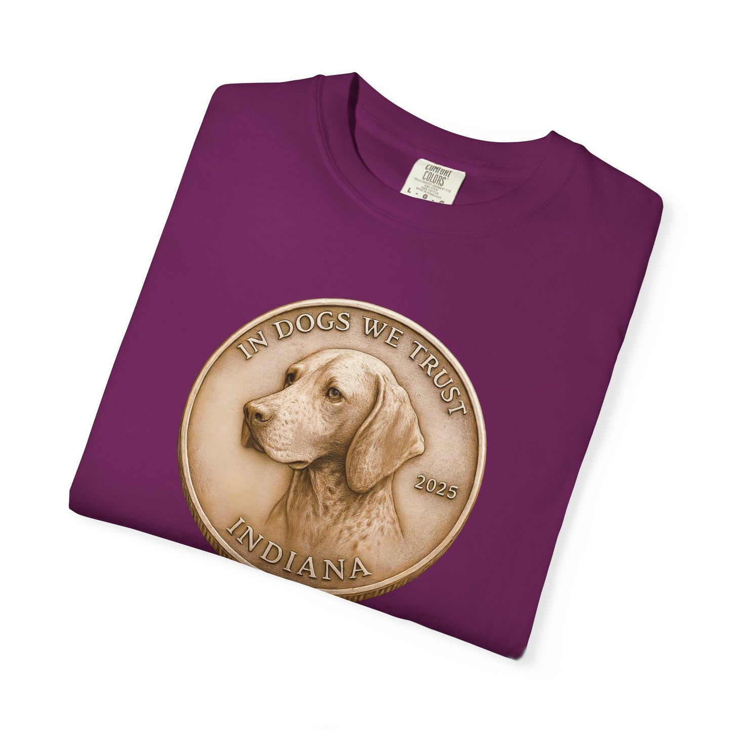 Indiana State Coin T-Shirt Collection - Proud Dog Breed Illustrations