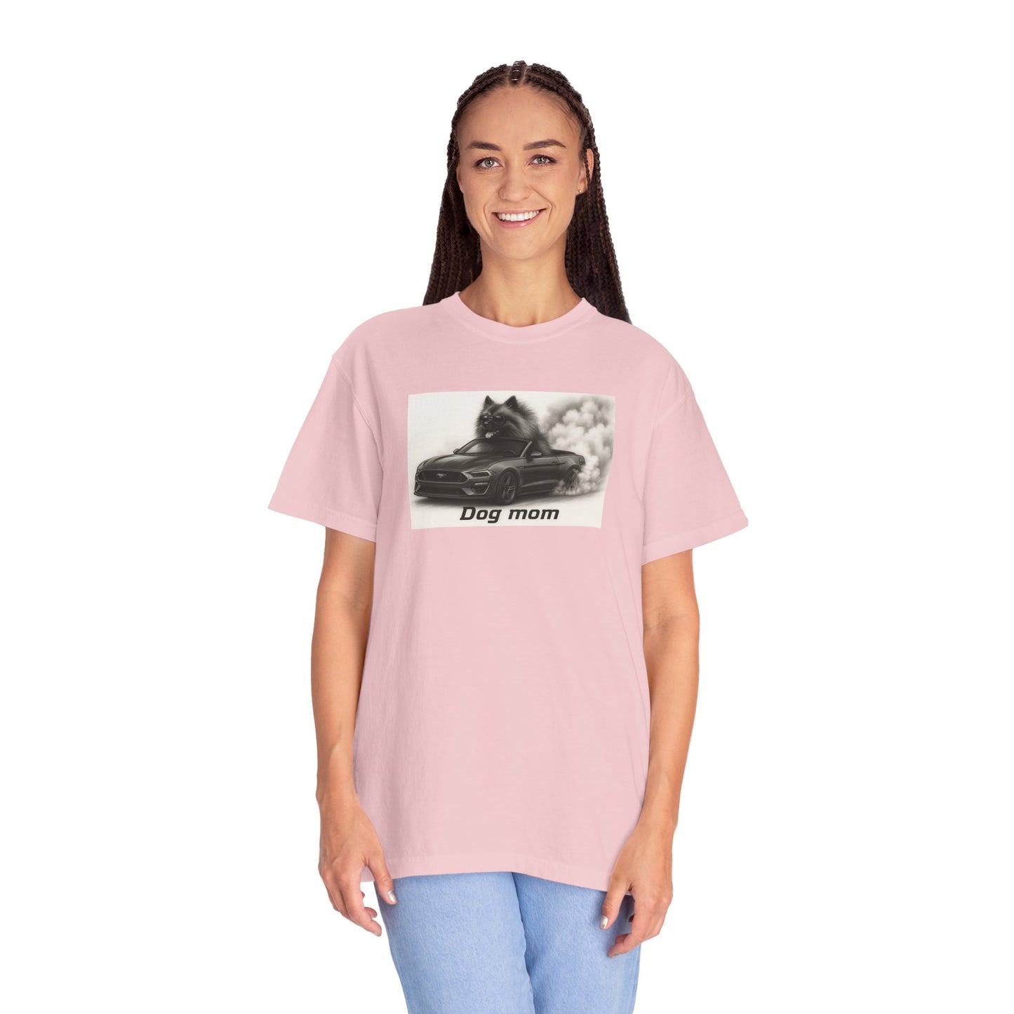 Dog Mom - Keeshond - “Cool Dogs in Cool Cars” T-Shirt Collection