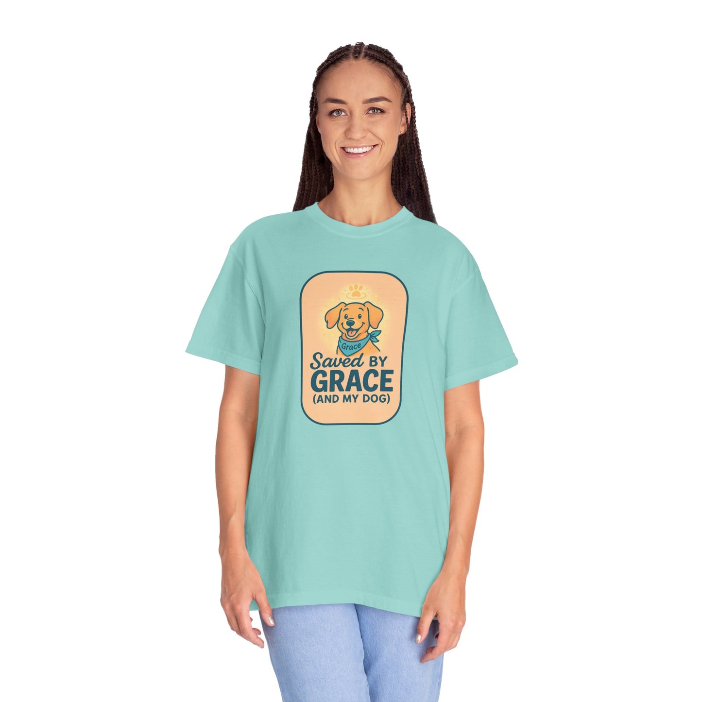 Dog Lover's Saved by Grace T-Shirt, Pet Lover Gift, Casual Tee, Birthday, Dog Adoption, Unisex Fashion, Cute Animal Shirt
