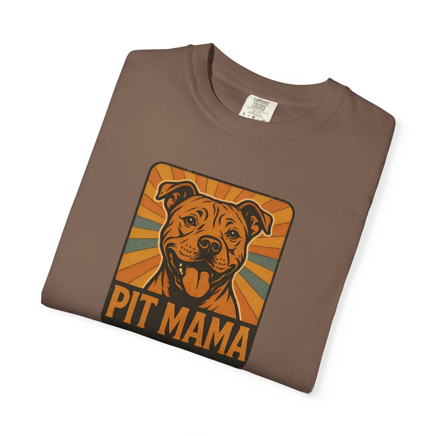 Pit Mama Unisex Garment-Dyed T-Shirt, Dog Lover Gift, Animal Rescue Tee, Pitbull Mom Shirt, Casual Wear, Pet Mom Apparel