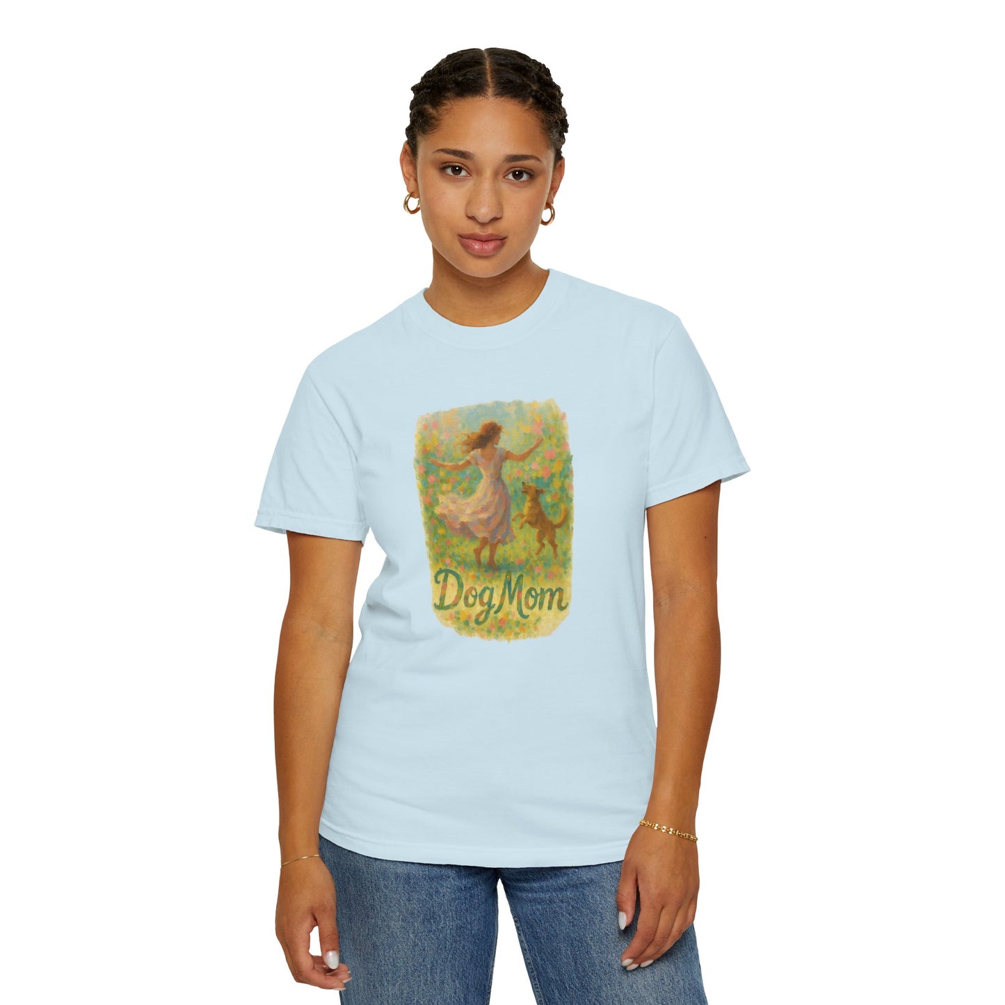Dog Mom T-Shirt, Cute Animal Lover Tee, Gift for Pet Moms, Garment-Dyed T-Shirt, Casual Summer Shirt, Birthday Gift, Dog Lover Merchandise