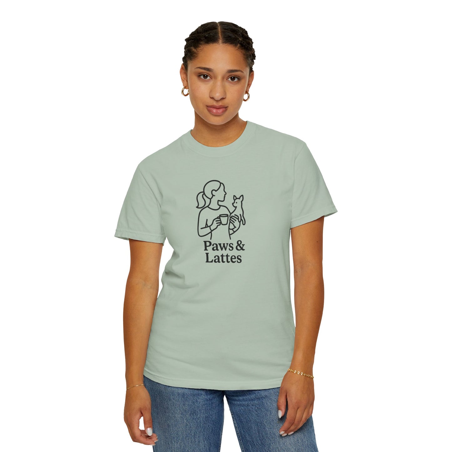 Paws & Lattes Unisex Garment-Dyed T-Shirt, Cute Pet Lover Tee, Coffee Lover Shirt, Animal Adoption Gift, Birthday Gift for Dog Lovers, [...]