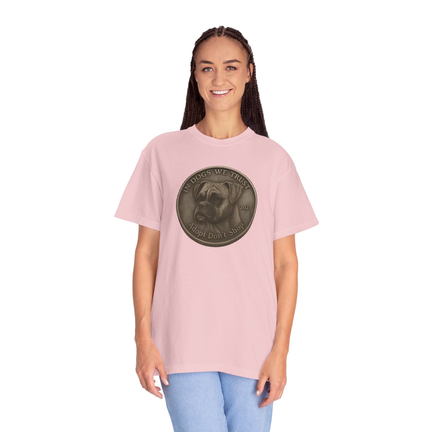 Adopt Don't Shop State Coin T-Shirt Collection - Proud Dog Breed Illustrations