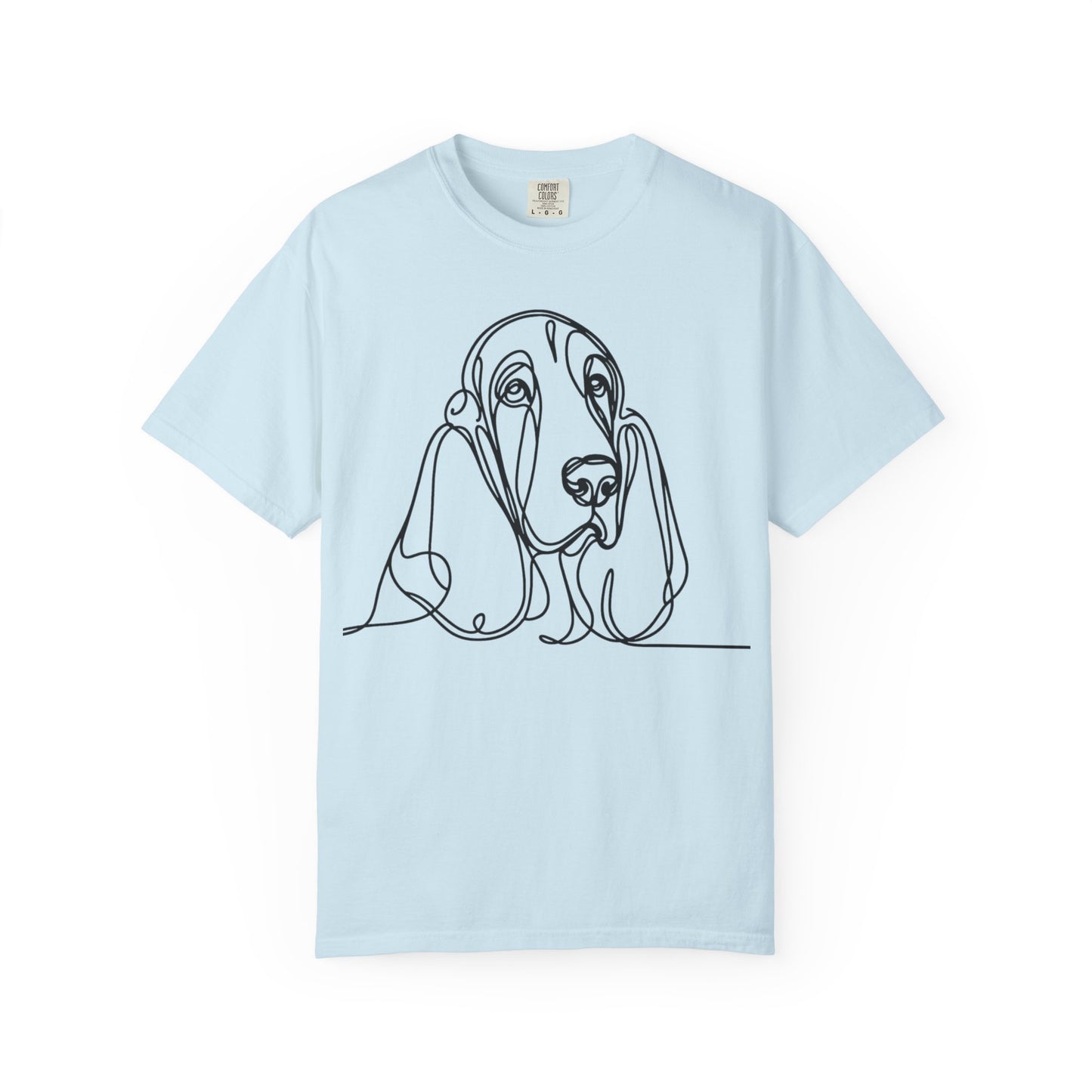 Basset Hound Line Art T-Shirt | Unisex Garment-Dyed Tee
