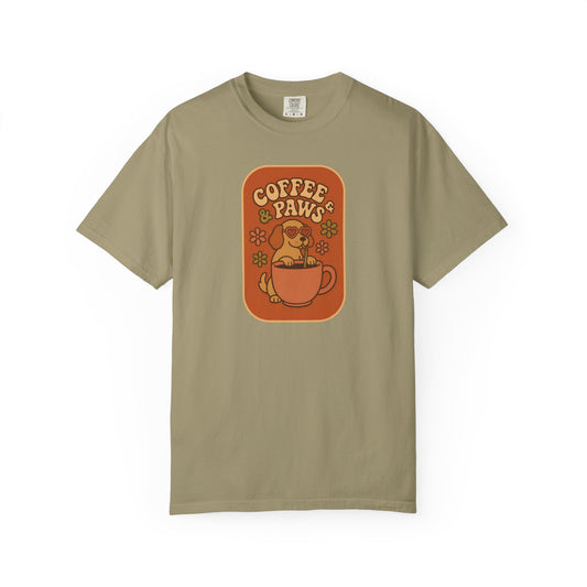 Coffee Paws Unisex T-shirt - Perfect for Dog Lovers, Casual Wear, Gift for Pet Owners, Cozy Vibe, Every Day Wear