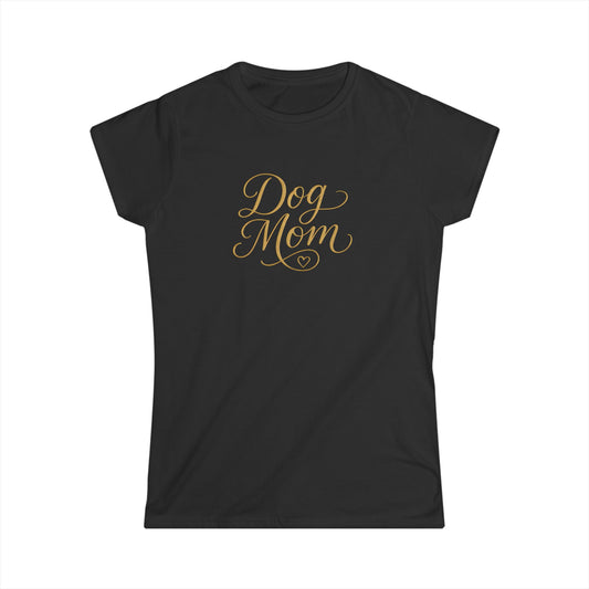 Dog Mom Women's Softstyle Tee, Cute Dog Mom Shirt, Pet Lover Gift, Animal Lovers Apparel, Dog Owner Birthday Gift