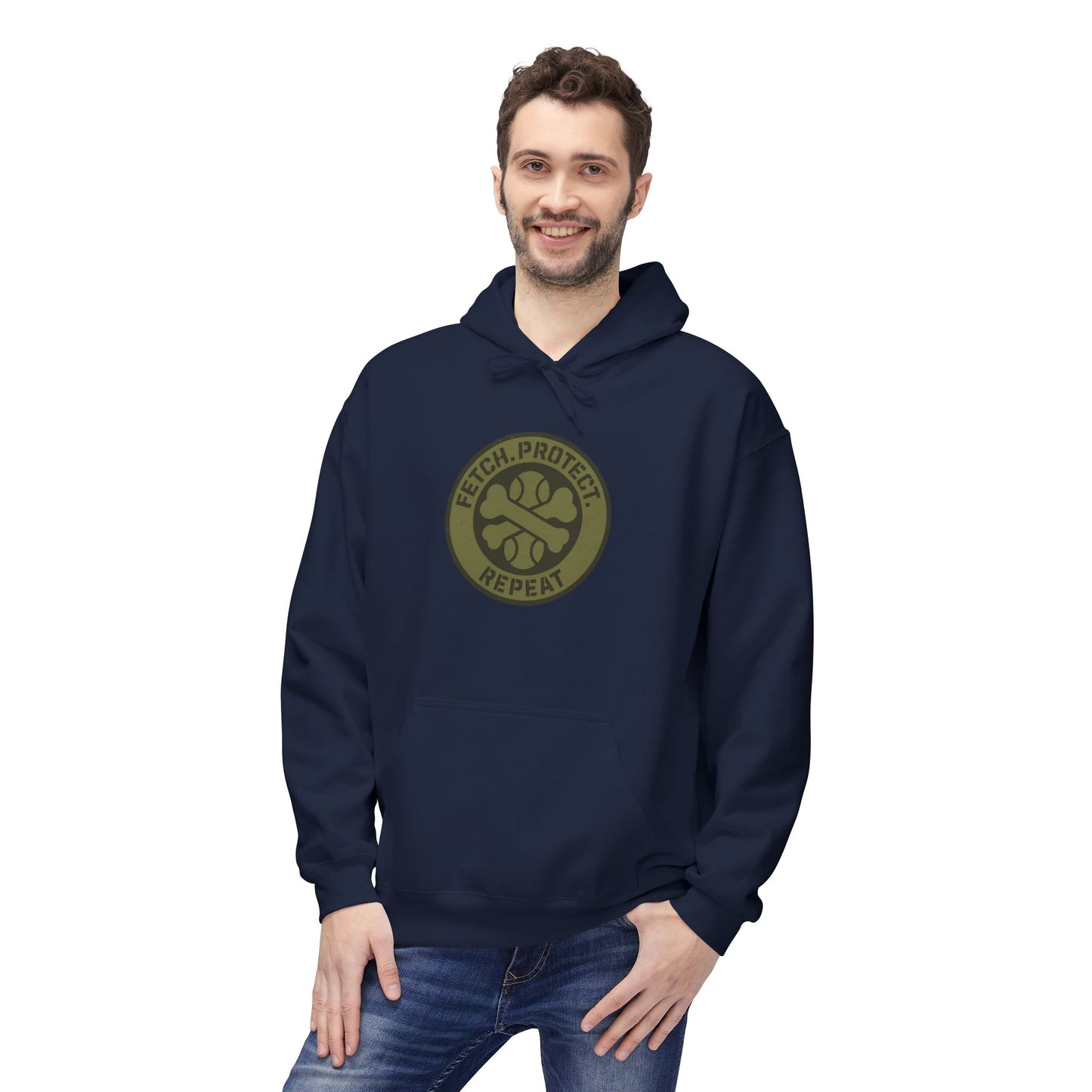 Dog Dad Fleece Hoodie, Unisex Softstyle Hooded Sweatshirt, Perfect Gift for Dog Lovers, Comfortable and Stylish