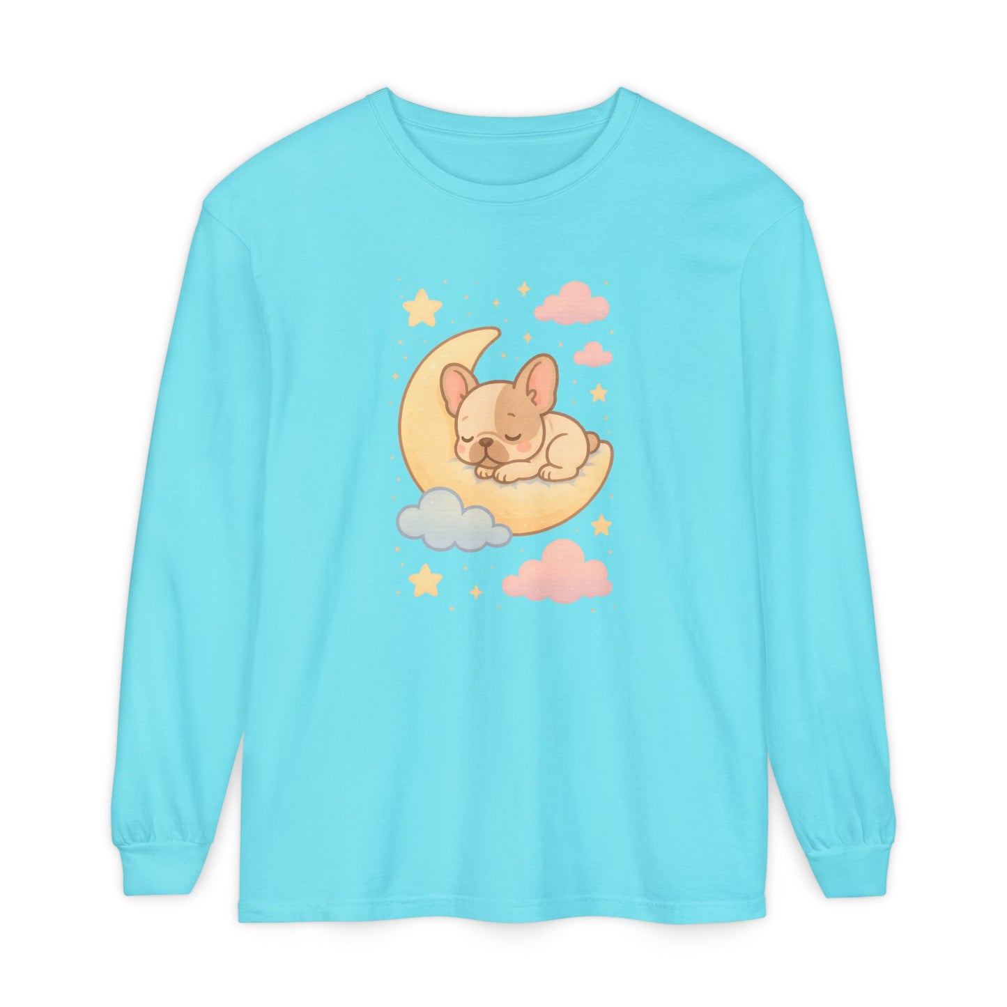 Cozy Dog-Themed Long Sleeve T-Shirt for Pet Lovers, Cute Sleepy Dog Shirt, Gift for Dog Moms, Relaxed Style Shirt, Perfect for Fall